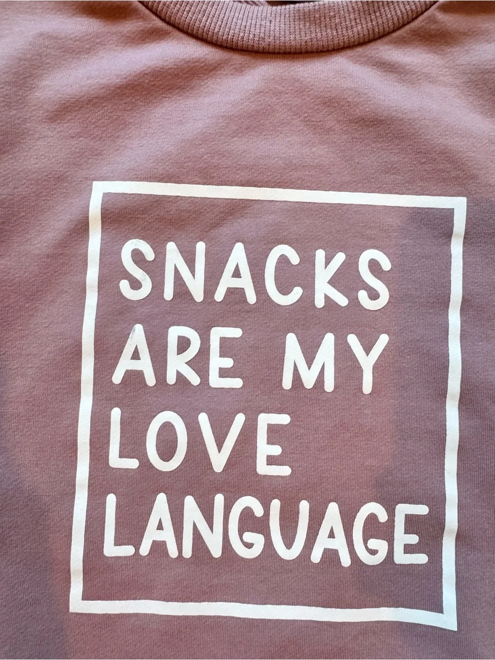 Girls 2T “Snacks Are My Love Language” Sweatshirt Jogger Set Purple Graphc Top